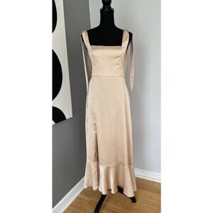 Show Me Your Mumu Claire Dress Womens Size Medium Beige Nude Goddess Gown Formal